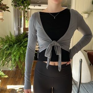 NWT adorable smoky blue lululemon wrap top